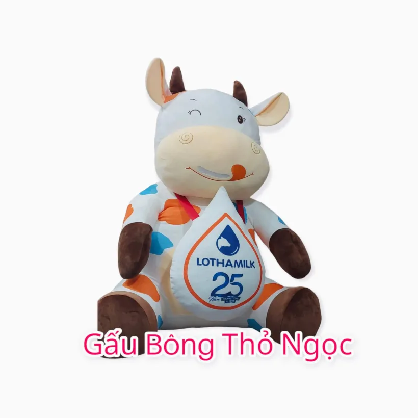 Bò sữa bông in logo thương hiệu