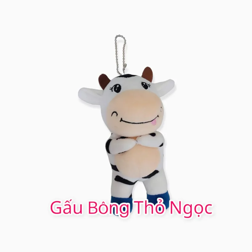 Móc khóa bông hình bò sữa