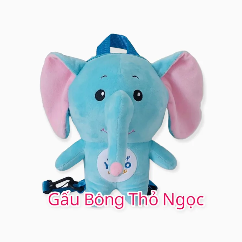 Balo bông hình voi xanh