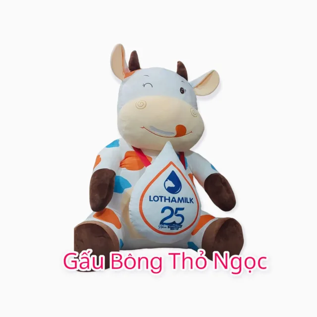 Bò sữa bông in logo thương hiệu