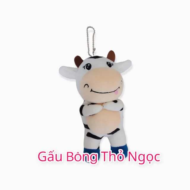 Móc khóa bông hình bò sữa