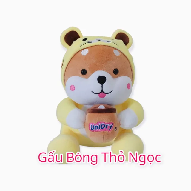 Chó Shiba bông mặc áo hổ vàng