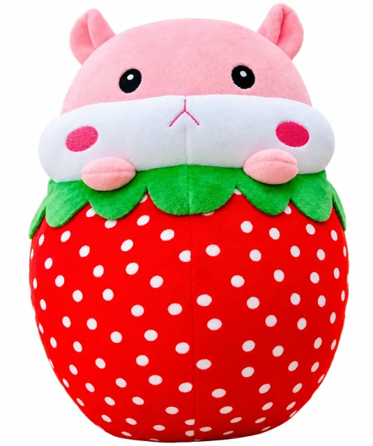 Gối bông hình quả dâu tây với chuột hamster